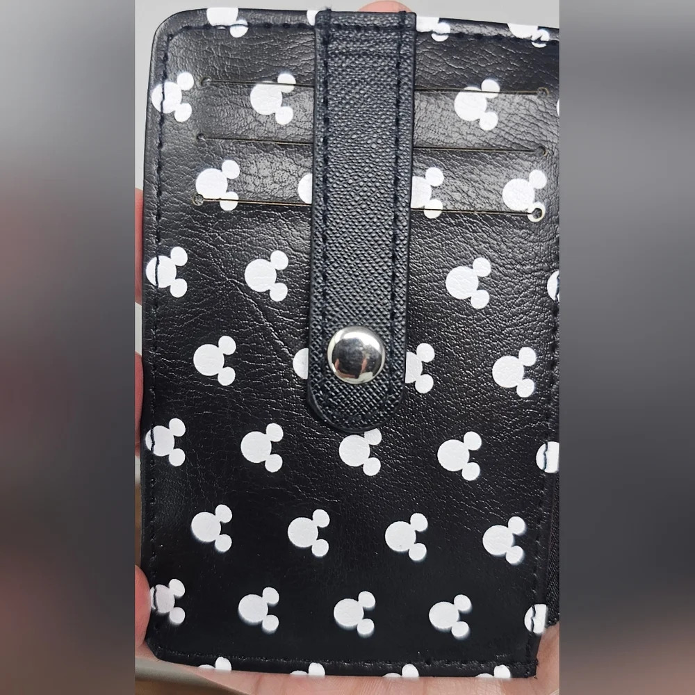 Buckle-Down Wallet ID Card Holder - Mickey Mouse Head Monogram Black White NWT - Picture 3 of 9